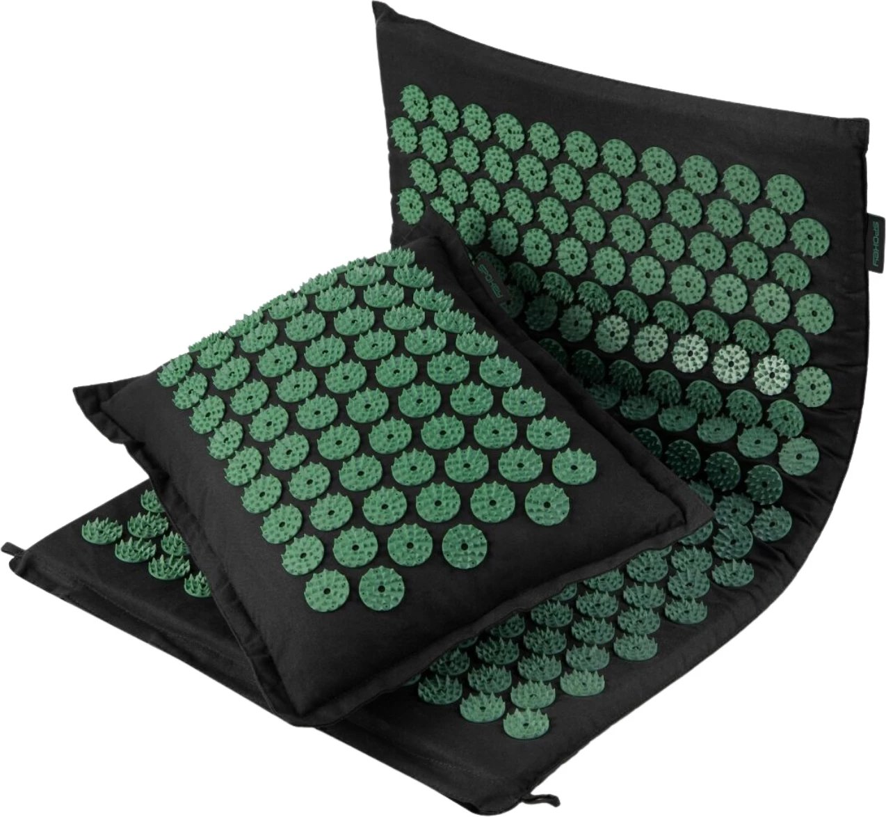 Jastëk dhe dyshek akupresure për fitnes Spokey, zi-gjelbër