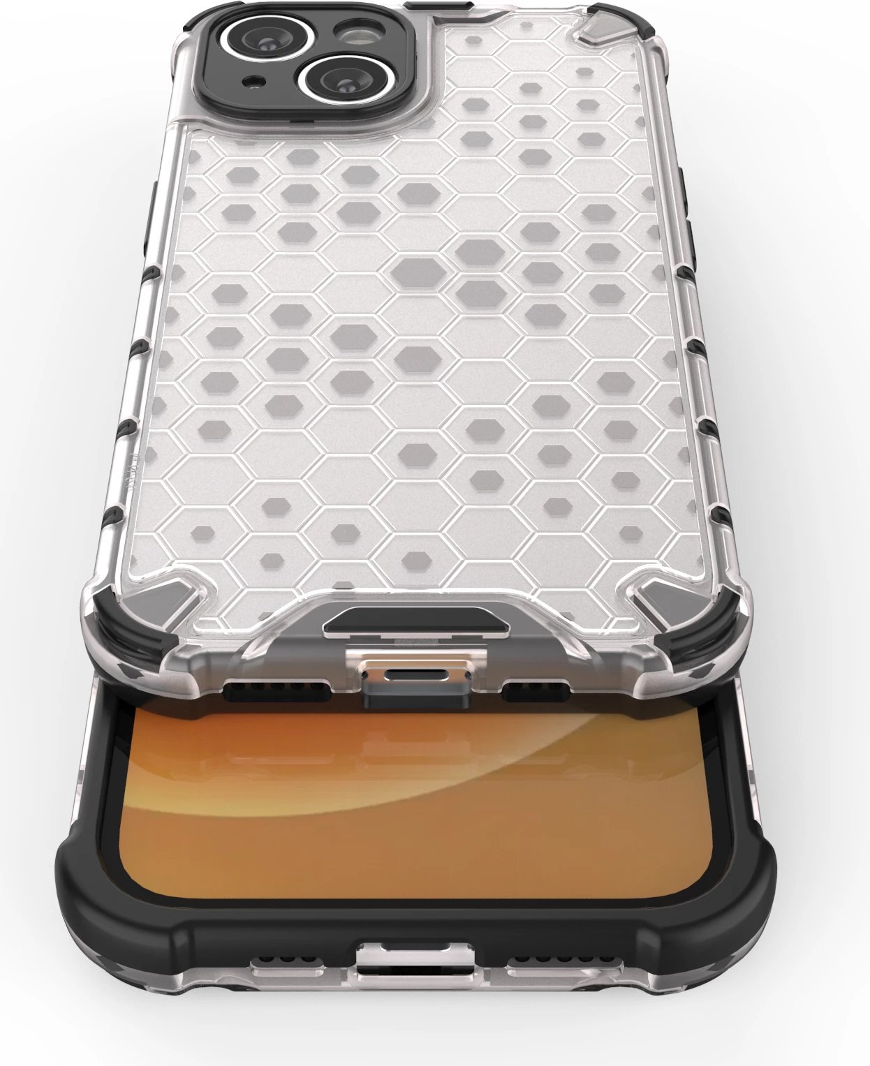 Mbështjellës Hurtel Honeycomb për iPhone 14, i zi