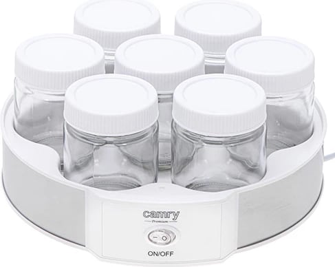 Prodhues kosi, Camry, CR 4519, 7 kavanoza x 200 ml, 20W, 42°C, bardhë/argjend