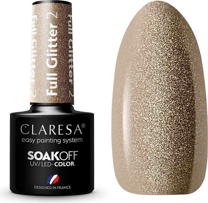 Llak për thonj Claresa Full Glitter Hybrid për femra 2, 5g