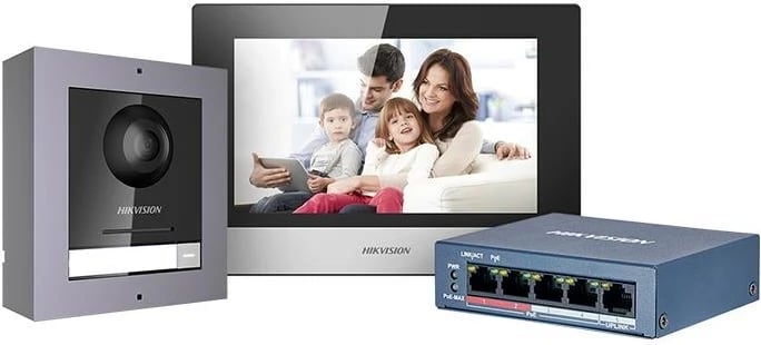 Kit telefoni dere Hikvision DS-KIS602(B), i gjerë