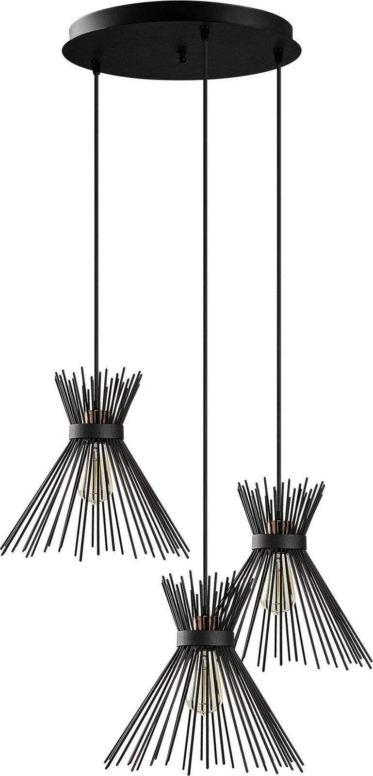 Llambë tavani Opviq Kirpi, metal i zi, 63x63cm