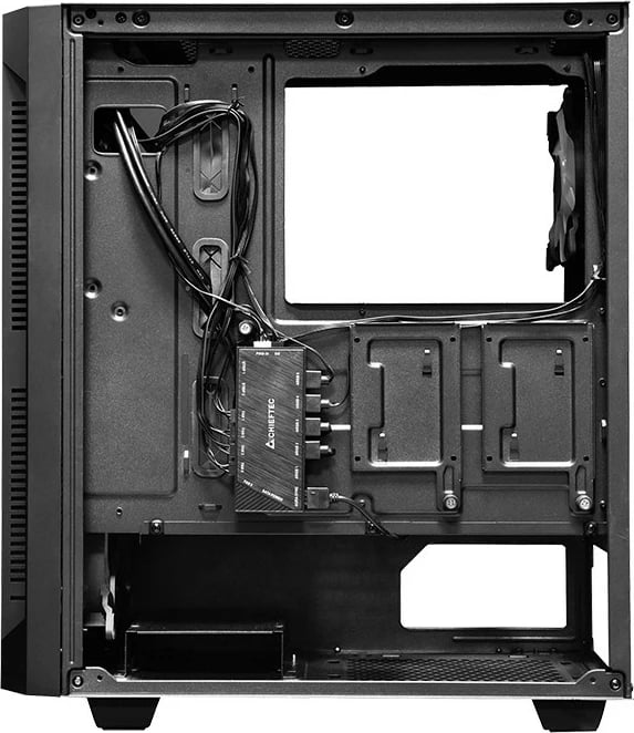 Kasë Chieftec Hunter GS-01B-OP, midi tower, xham i temperuar, RGB, e zezë Kasë Chieftec Hunter GS-01B-OP, midi tower, xham i temperuar, RGB, e zezë