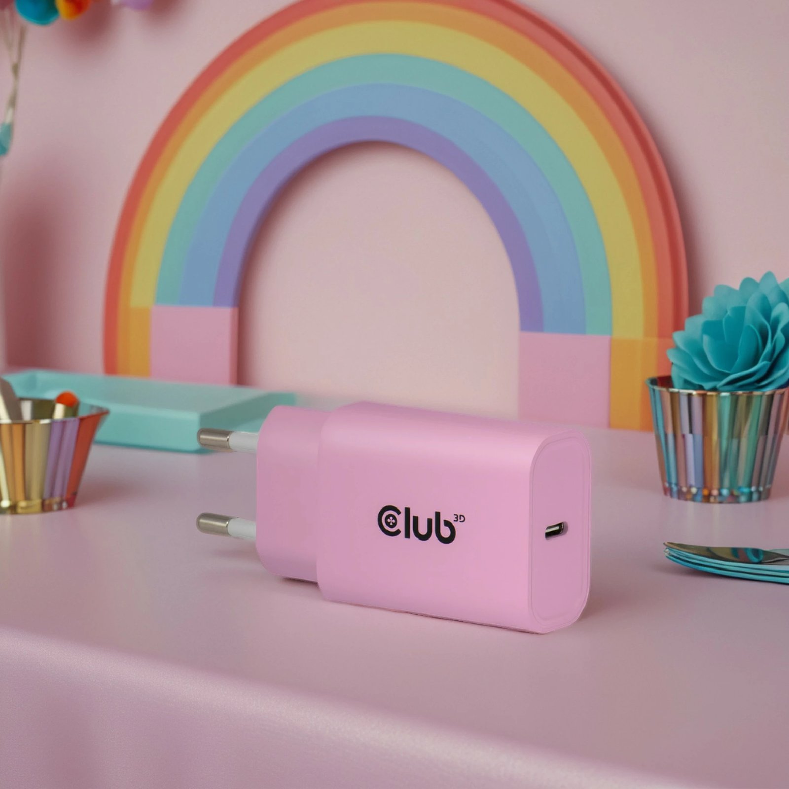 Karikues USB-C Club3D CAC-3021, 30W, 2 copë, rozë