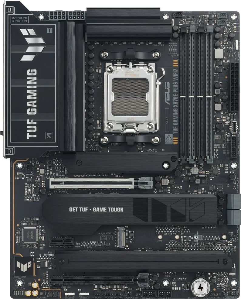 Pllakë amë ASUS TUF GAMING X870E-PLUS WIFI7, Socket AM5, ATX, Gri