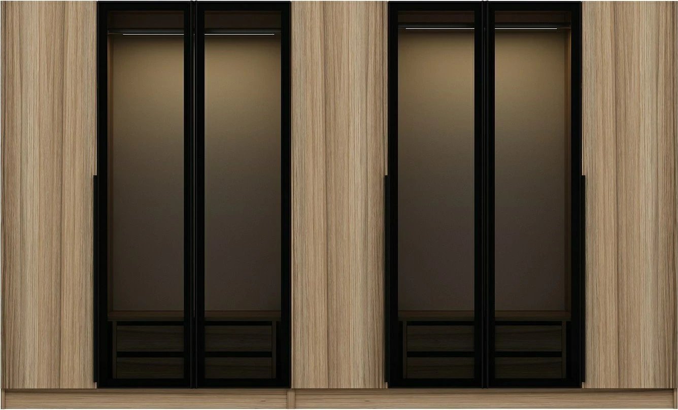 Dollap garderobe Skye Decor, ngjyrë fume dhe lis, Kale Plus - 7823