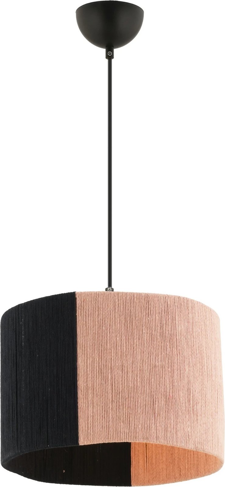 Llambë tavani Opviq, metal e zezë, kapak jute rozë, Cane Llambë tavani Opviq, metal e zezë, kapak jute rozë, Cane