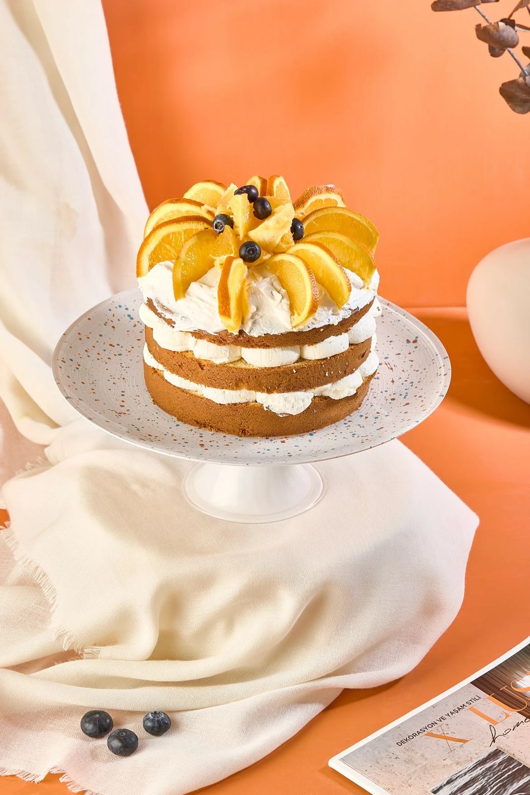 Pjatë për servirje torte Hermia, Punti 28, e bardhë