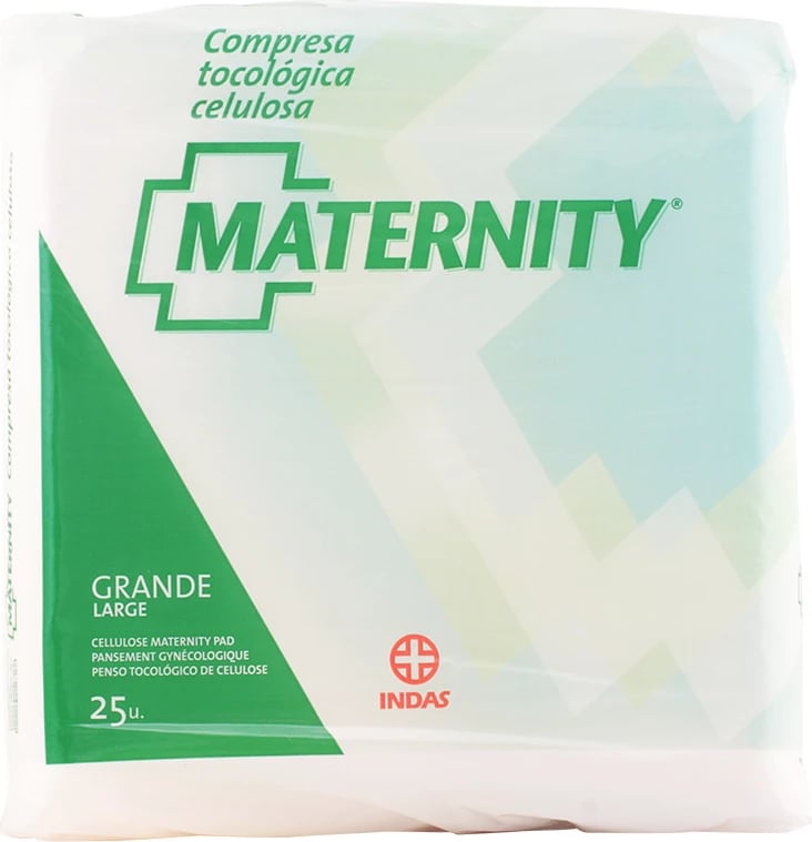 Kompresa materniteti celuloze INDASEC Maternity Large, 25 copë