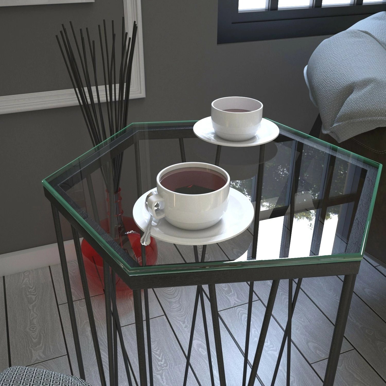 Tavolinë anësore Hanah Home, Cetrus, xham