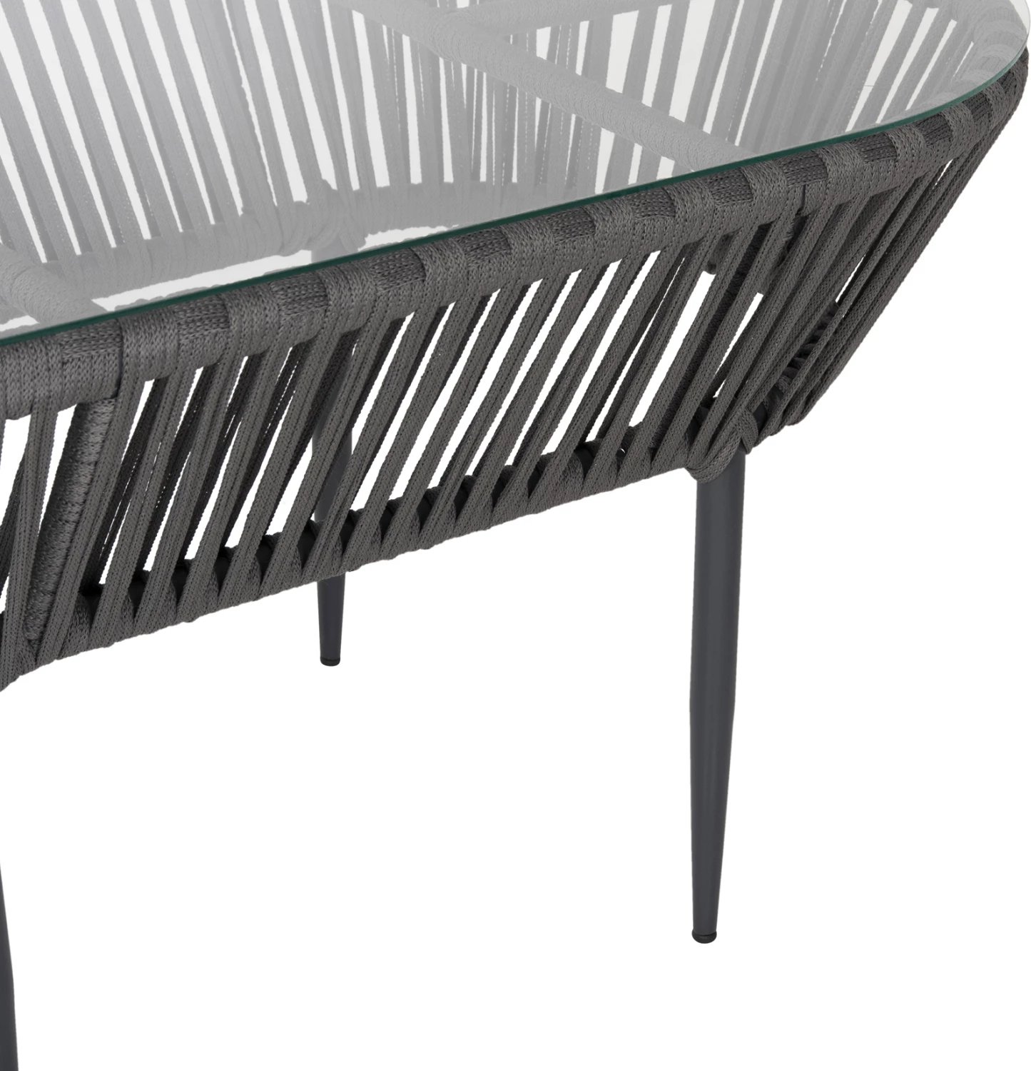 Set salloni për jashtë 4 pjesë FH5902.02 alumin dhe litar ngjyrë gri e errët