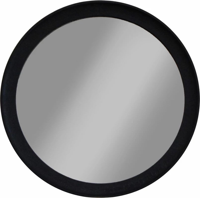 Pasqyrë e rrumbullakët, kornizë alumini, ngjyrë e zezë, 89x3x89cm