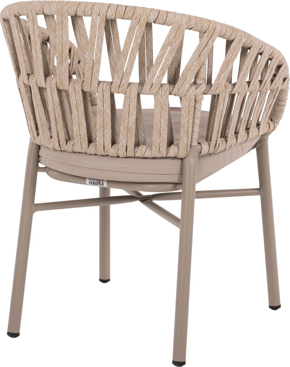 Karrige alumini, ngjyrë mocha e lehtë dhe litar bezhë, 57x56x78 cm, FH5857.03