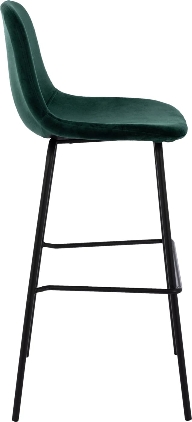Karrige për bar VINCENT FH8579.13, kadife jeshile dhe kornizë metalike, 56.5x47x106 cm., set prej 4 copë