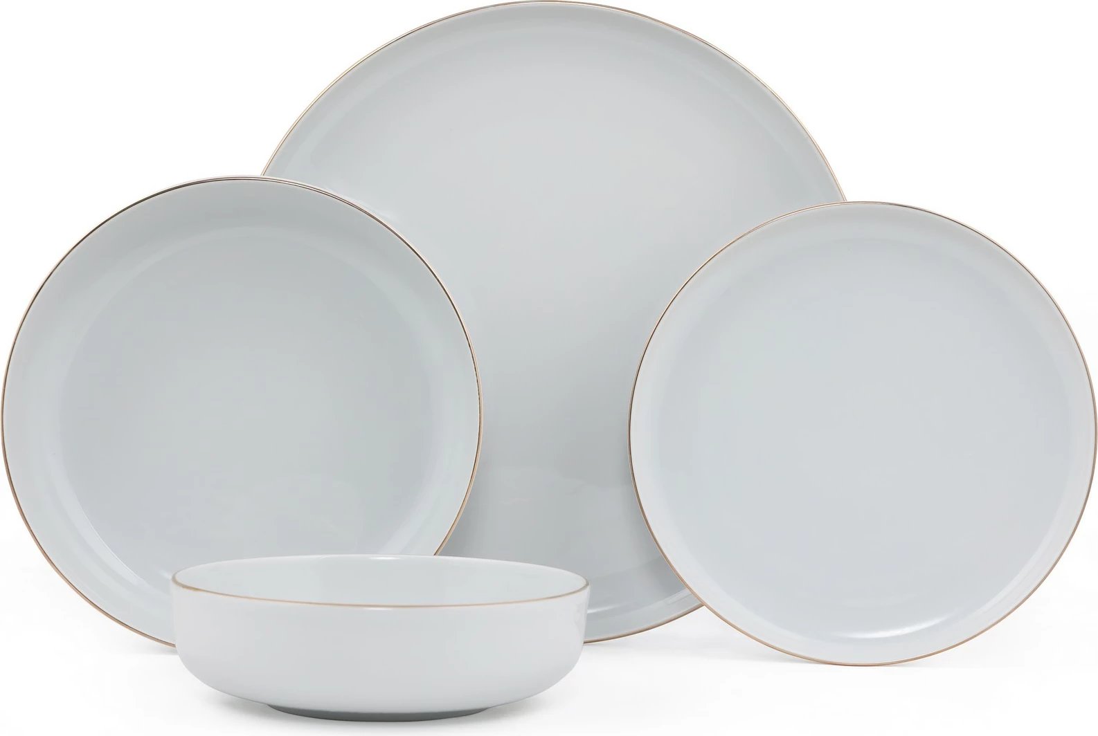 Set enësh për drekë (24 copë), Hermia Concept, MOD24Y220, ngjyrë ari dhe e bardhë