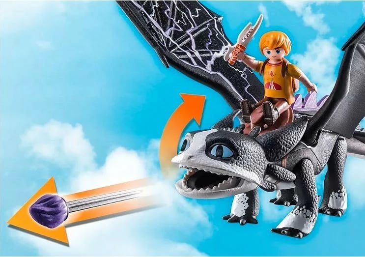 Set figurash Playmobil Dragons 71081 Thunder & Tom, 39 pjesë