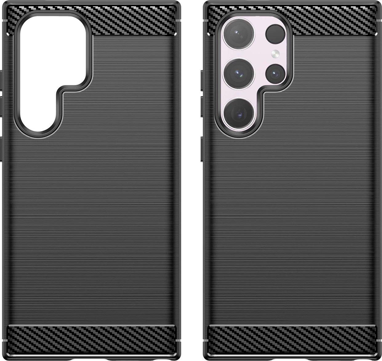Mbështjellës Hurtel Carbon Case për Samsung Galaxy S24 Ultra, TPU, i zi
