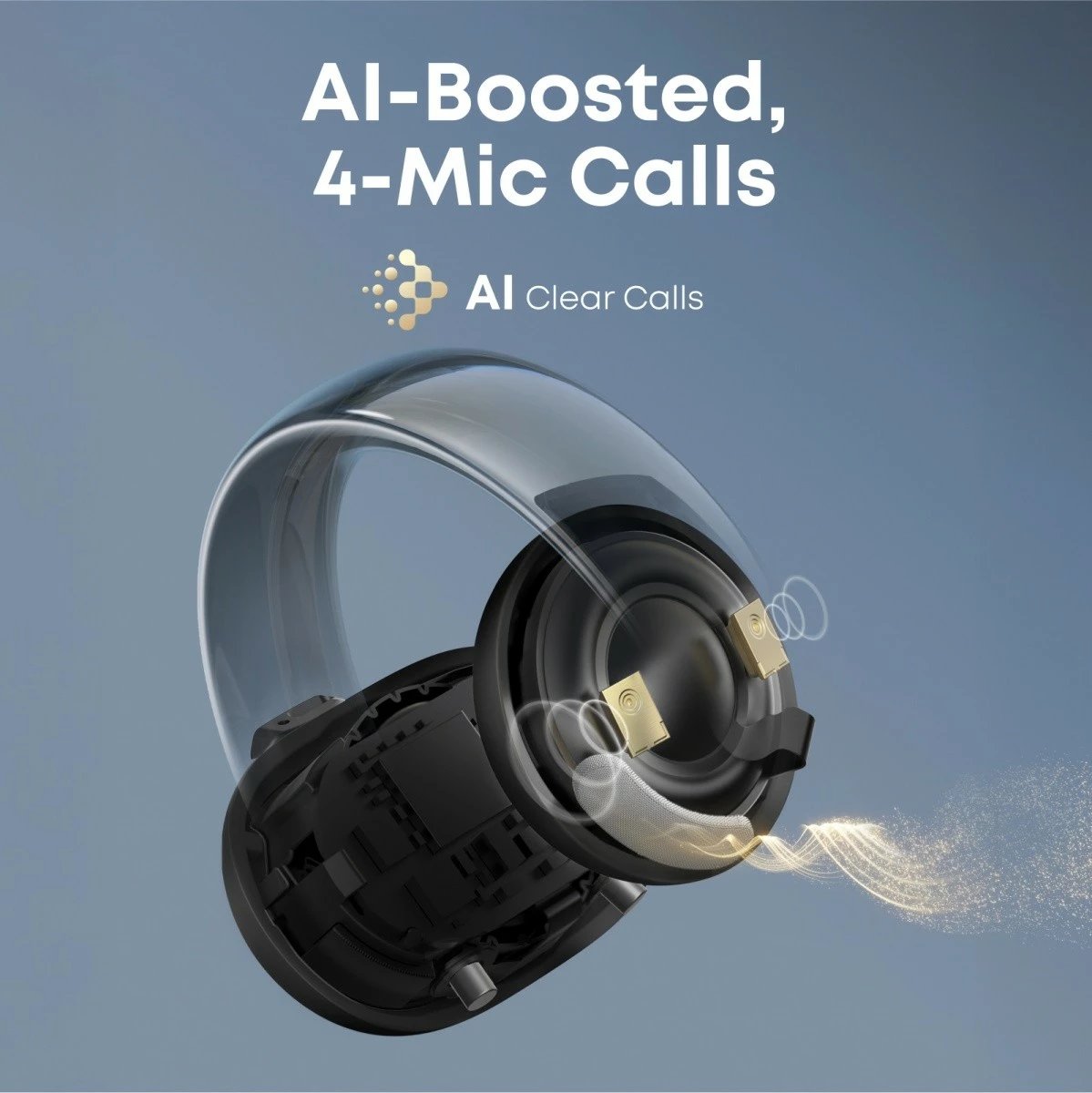 Kufje Bluetooth Anker Soundcore AeroClip A3388G11, Bluetooth 5.4, bateri 24h me kuti, mikrofon, USB-C, të zeza