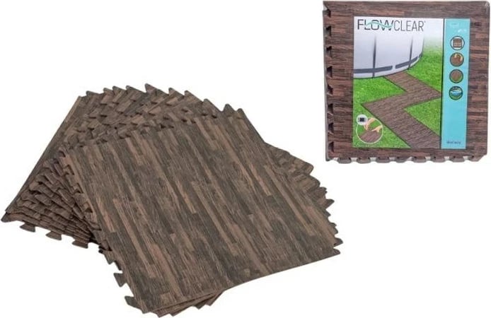 Mbrojtës dyshemeje për pishinë Bestway Flowclear, 50x50 cm, ngjyrë druri
