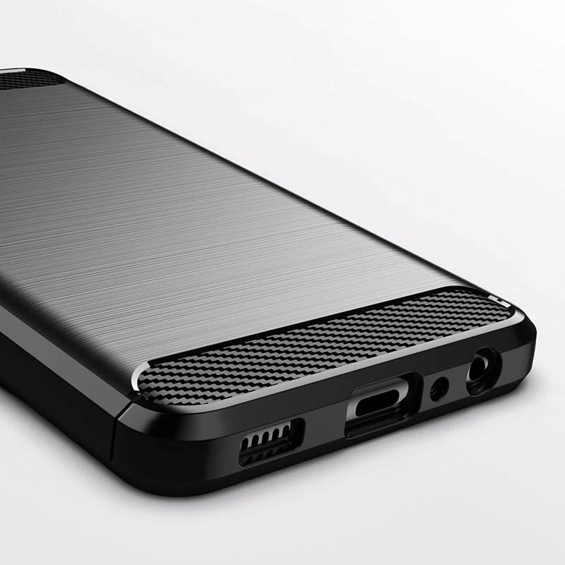 Mbështjellës Hurtel Carbon Case për Samsung Galaxy A22 4G, i zi