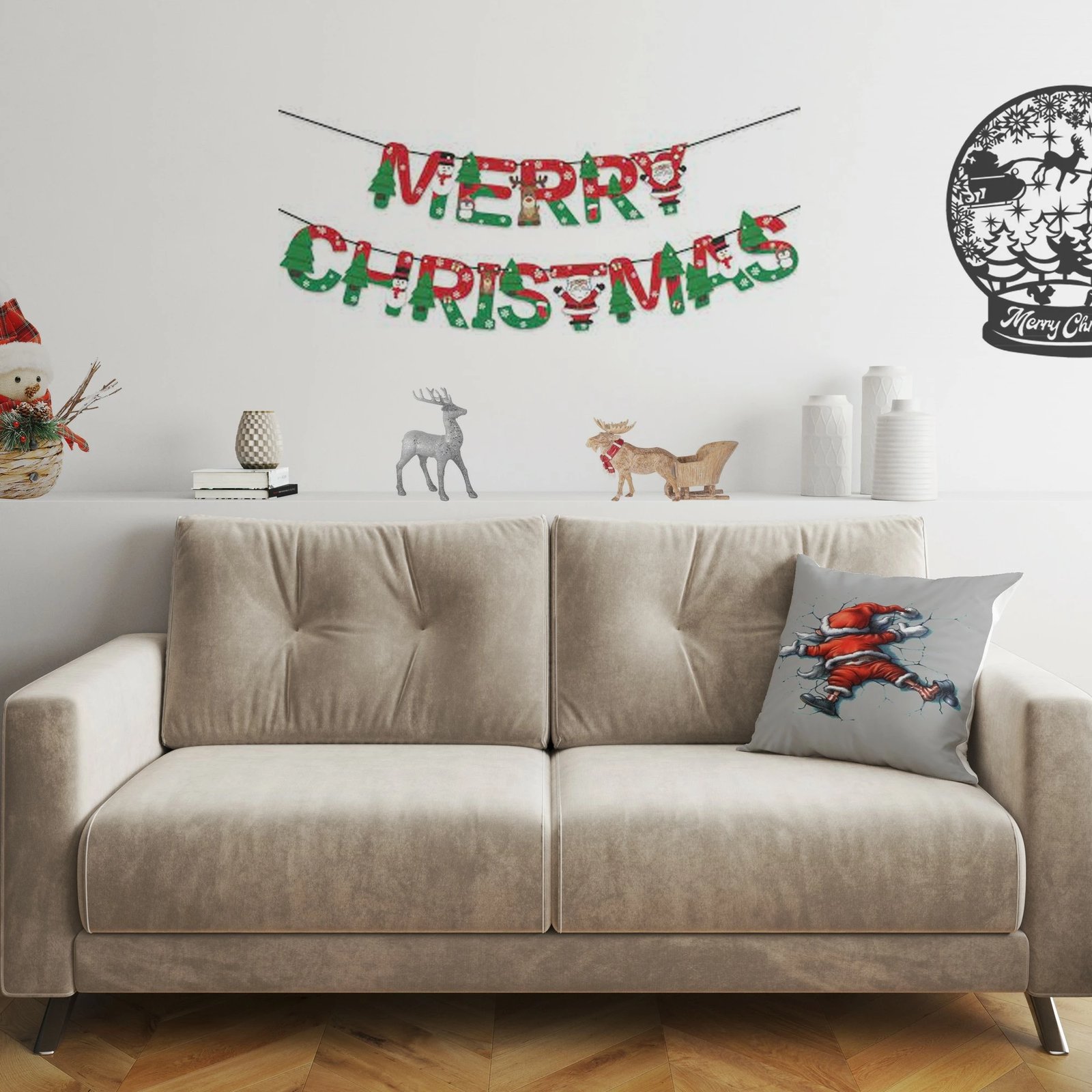 Jastëk dekorativ multingjyrësh, Santa Claus, Evila Originals, YY202326, 43x43cm