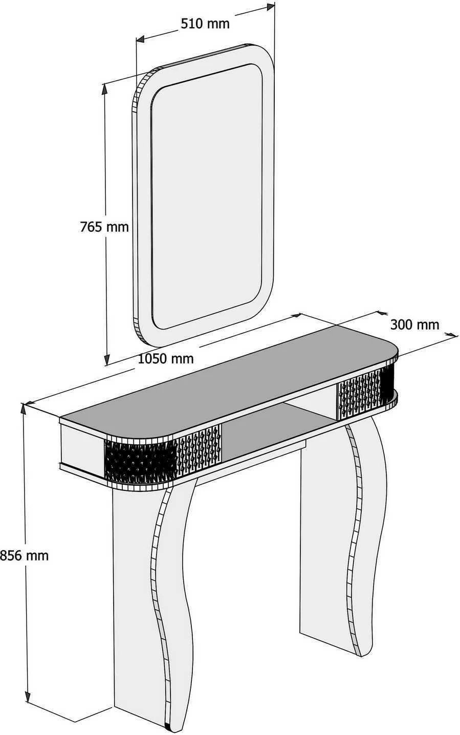 Bufe Damla, ngjyrë e bardhë, me pasqyrë