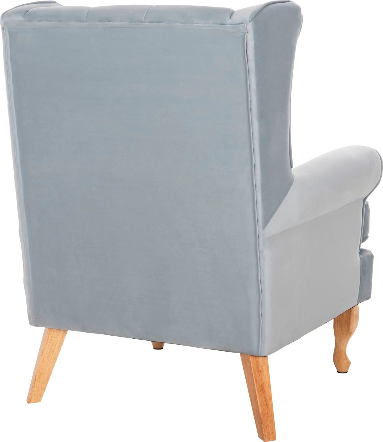 Bergere BRANDON, kadife baby blue, këmbë druri natyral, FH3073.31, 82,5x80x104 cm