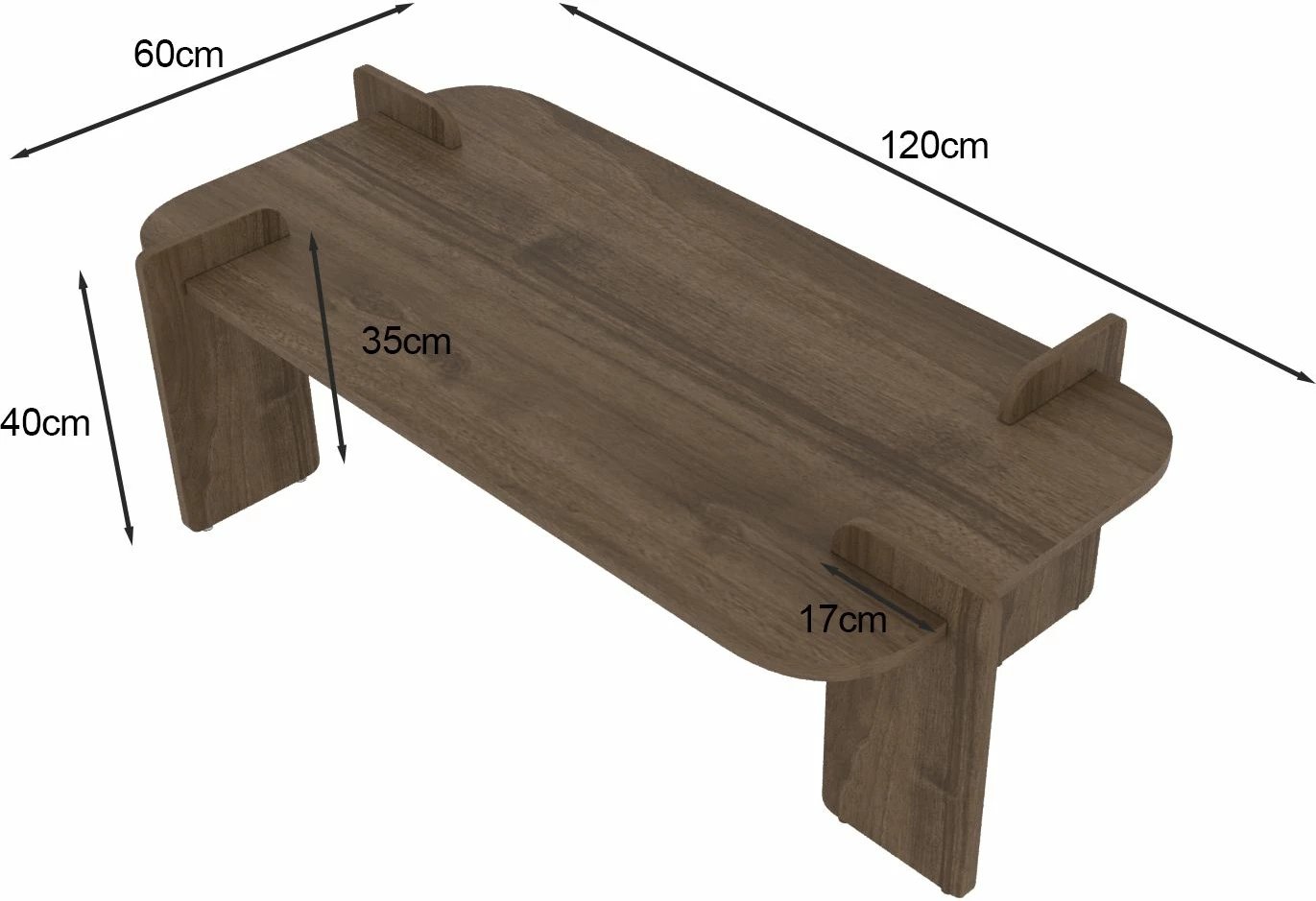 Tavolinë kafeje, ngjyrë arre, Skye Decor, Lovge