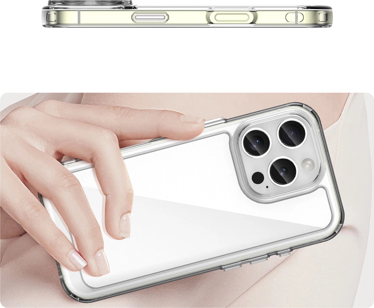 Mbështjellës Hurtel Outer Space Case për iPhone 16 Pro Max, transparent