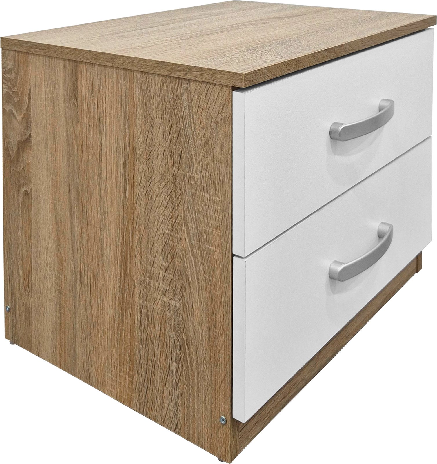 Set dhome gjumi Athos, sonoma e bardhë, krevat 90x190cm, set 3 copë