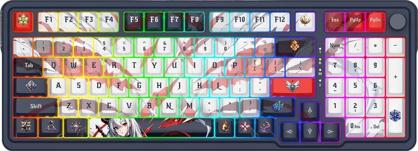 Tastierë mekanike Redragon K686AK-RGB-PRO Eisa, RGB, wireless, e bardhë-gri