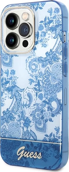 Mbështjellës Guess Porcelain Collection për iPhone 14 Pro 6.1", Kaltër Mbështjellës Guess Porcelain Collection për iPhone 14 Pro 6.1", Kaltër