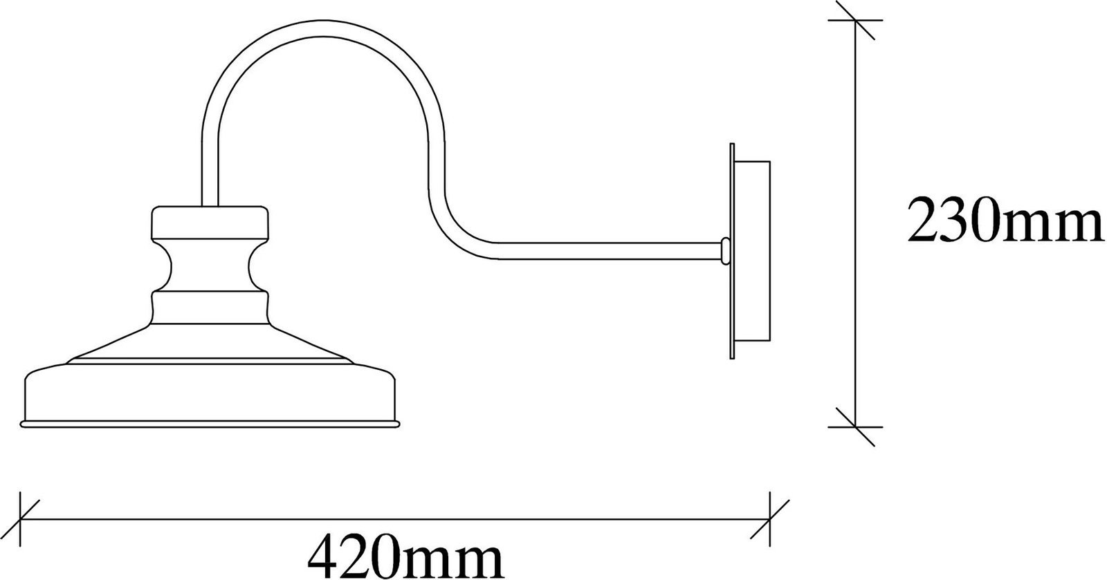 Llambë muri Opviq, Berceste, e zezë, 22x42x23cm Llambë muri Opviq, Berceste, e zezë, 22x42x23cm