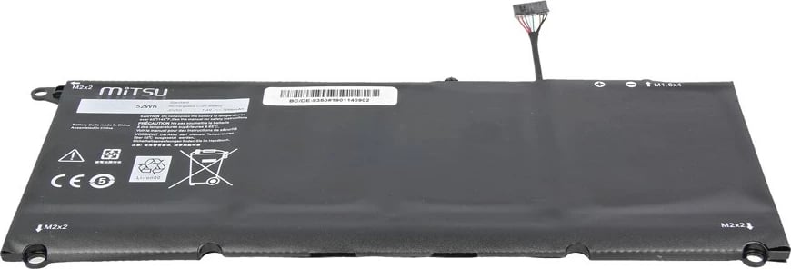 Bateri laptop Mitsu për Dell XPS 13 9350, 7000 mAh, 7.4-7.6V, e zezë