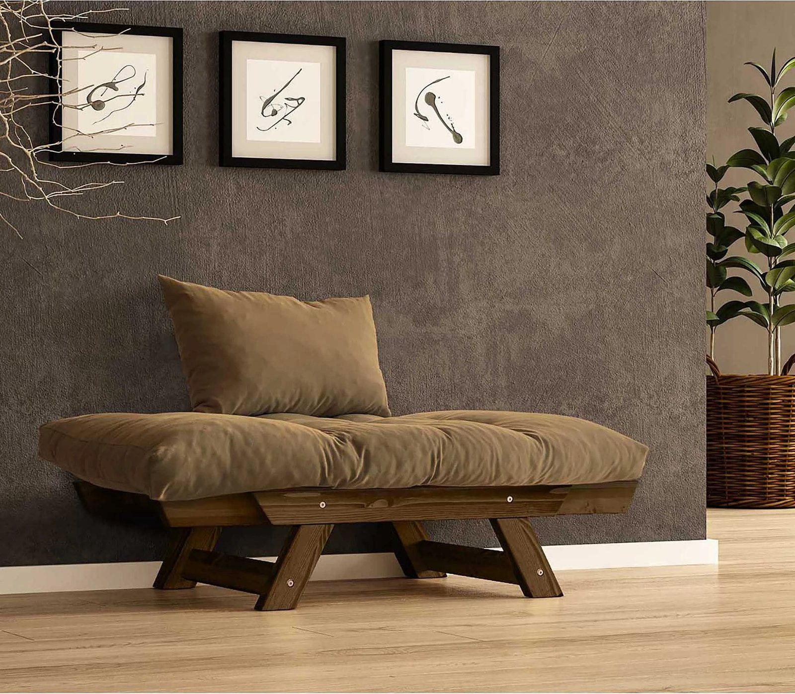 Karrige një vend për kopsht, ngjyrë arre dhe deve, Skye Decor, CPT8132-140