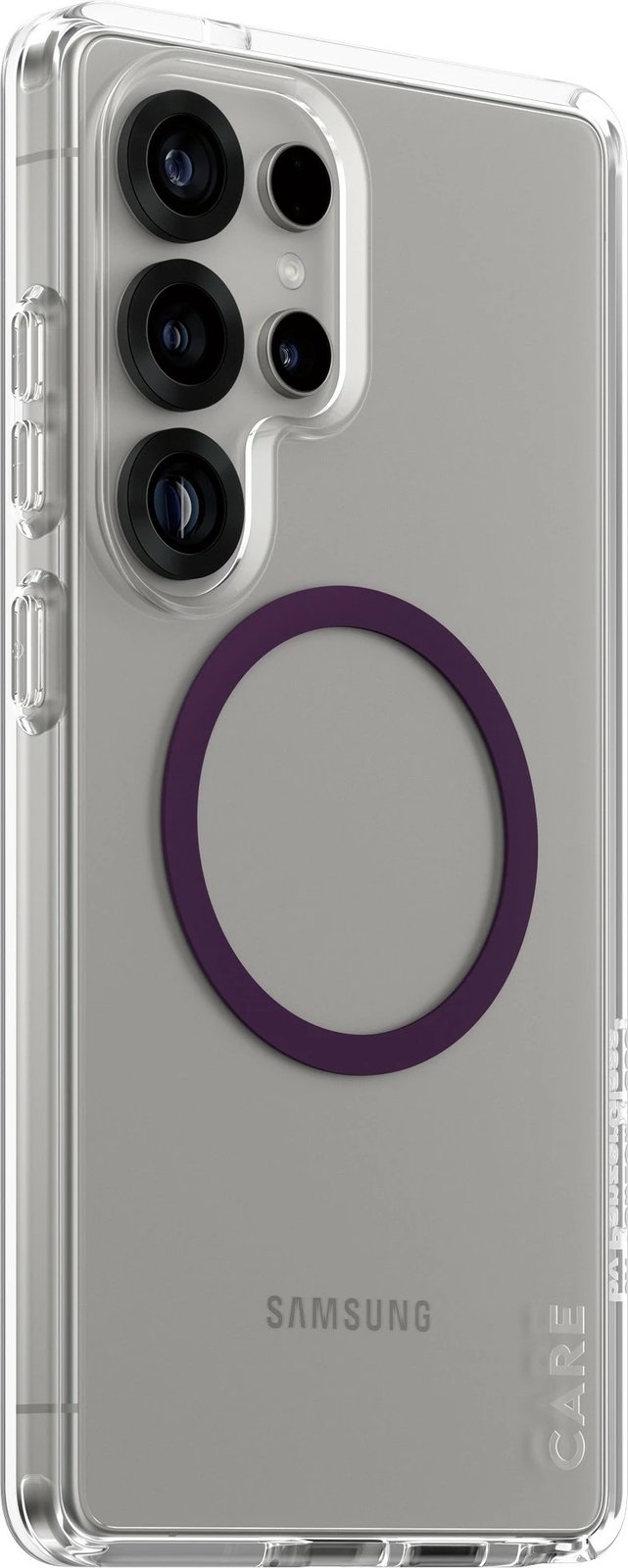 Mbështjellës PanzerGlass CARE Flagship Case, Galaxy S25 Ultra, transparent me rreth plum purple