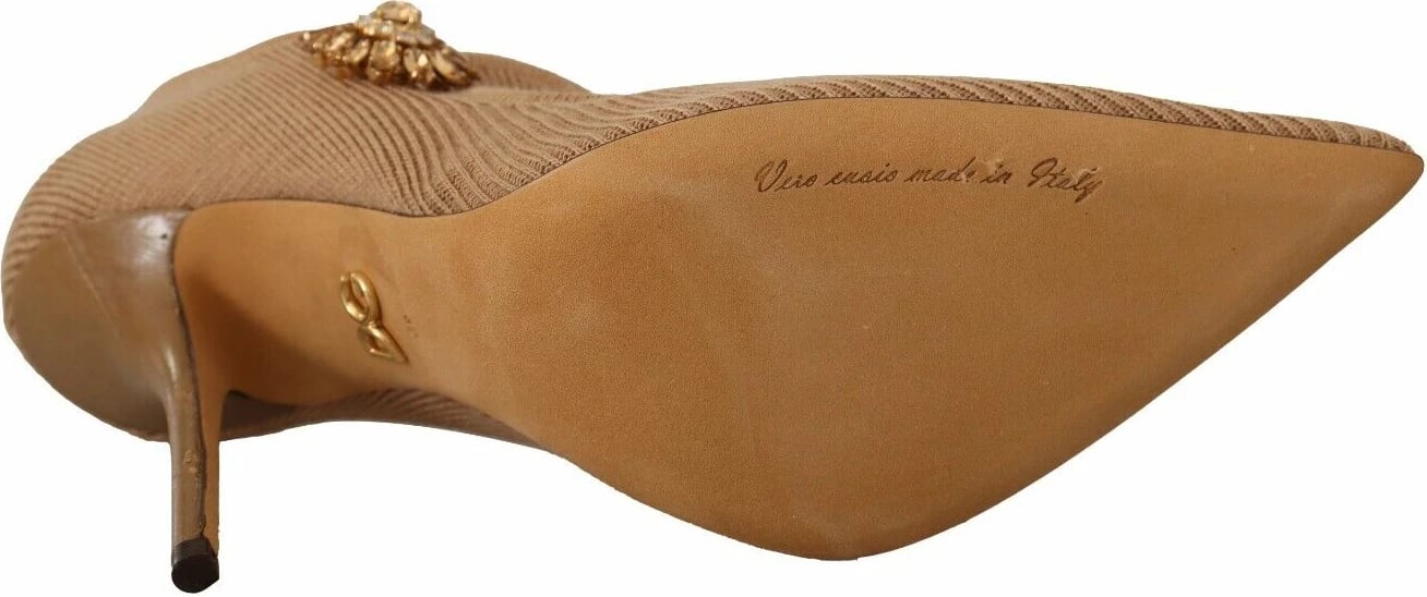 Këpucë me taka për femra Dolce & Gabbana, bezhë 