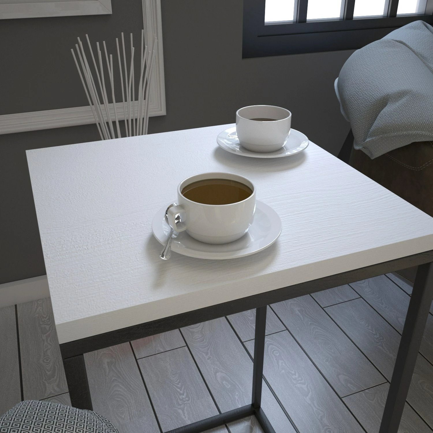 Tavolinë anësore Hanah Home, ngjyrë e bardhë, Pure