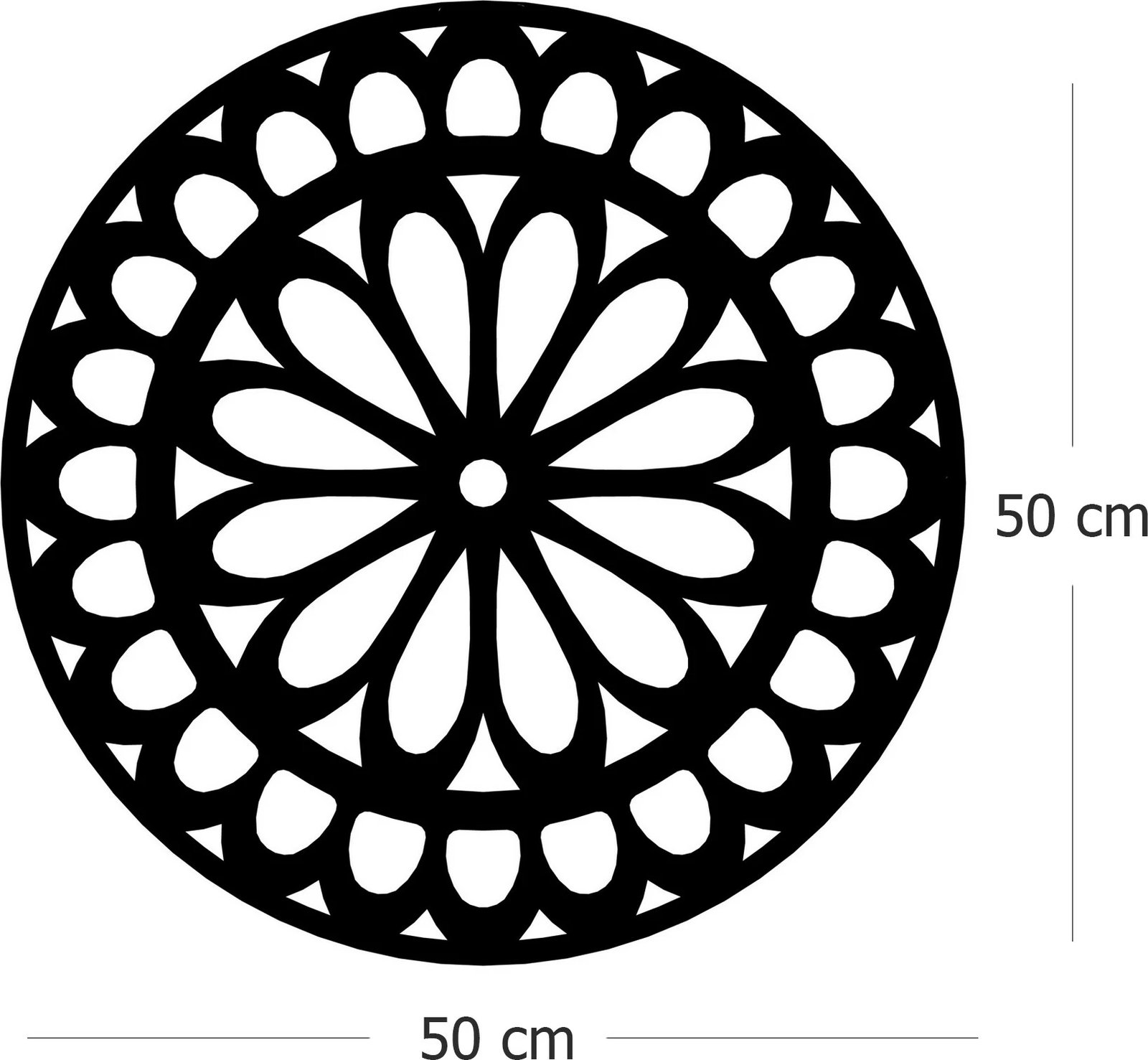 Aksesor dekorativ metalik për mur, Wallity, Damla, ngjyrë e zezë, 50x50cm