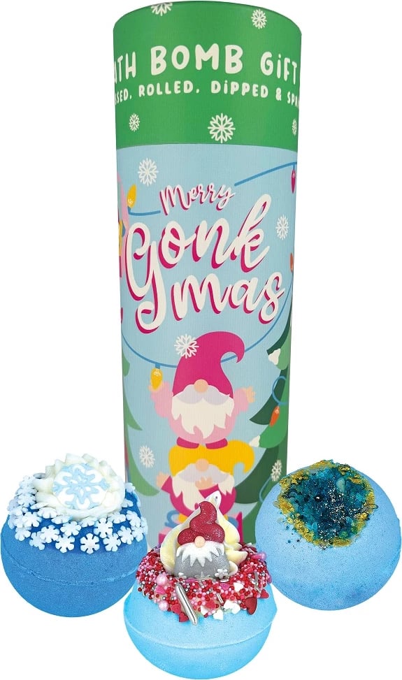 Set bomba për banjë Bomb Cosmetics Merry Gonkmas Tubular, 3 copë për femra