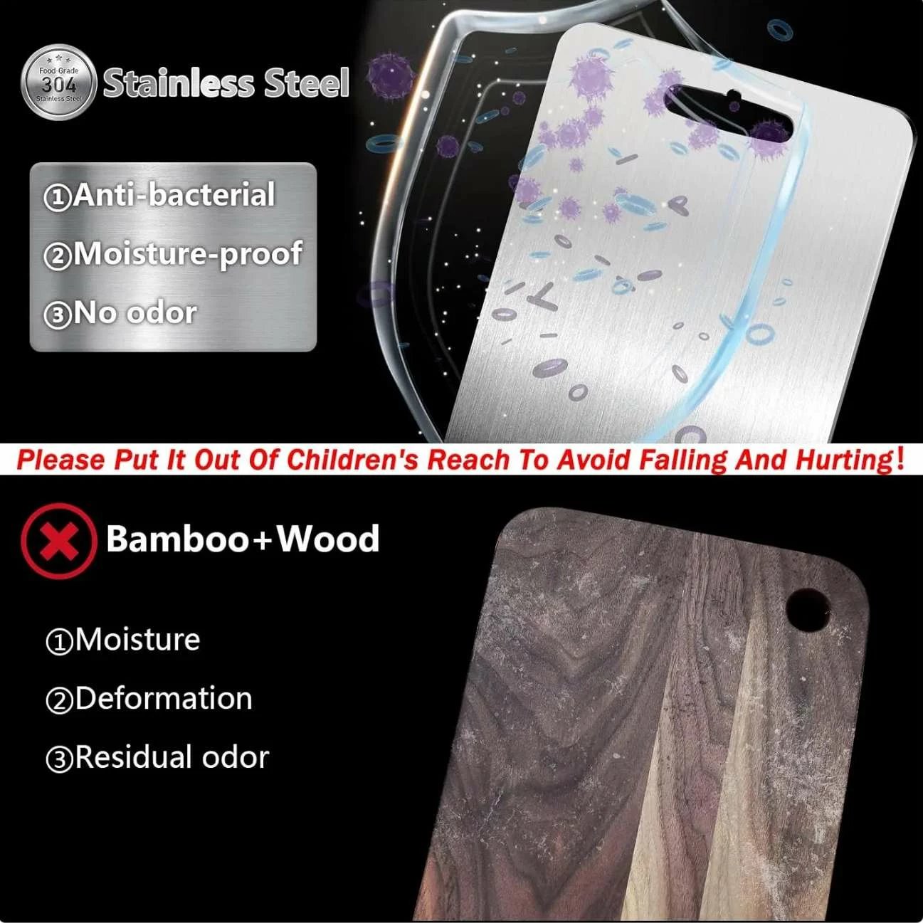 Set dërrasash për prerje, inox, 2 copë, Hermia, 2PASCELKB Set dërrasash për prerje, inox, 2 copë, Hermia, 2PASCELKB