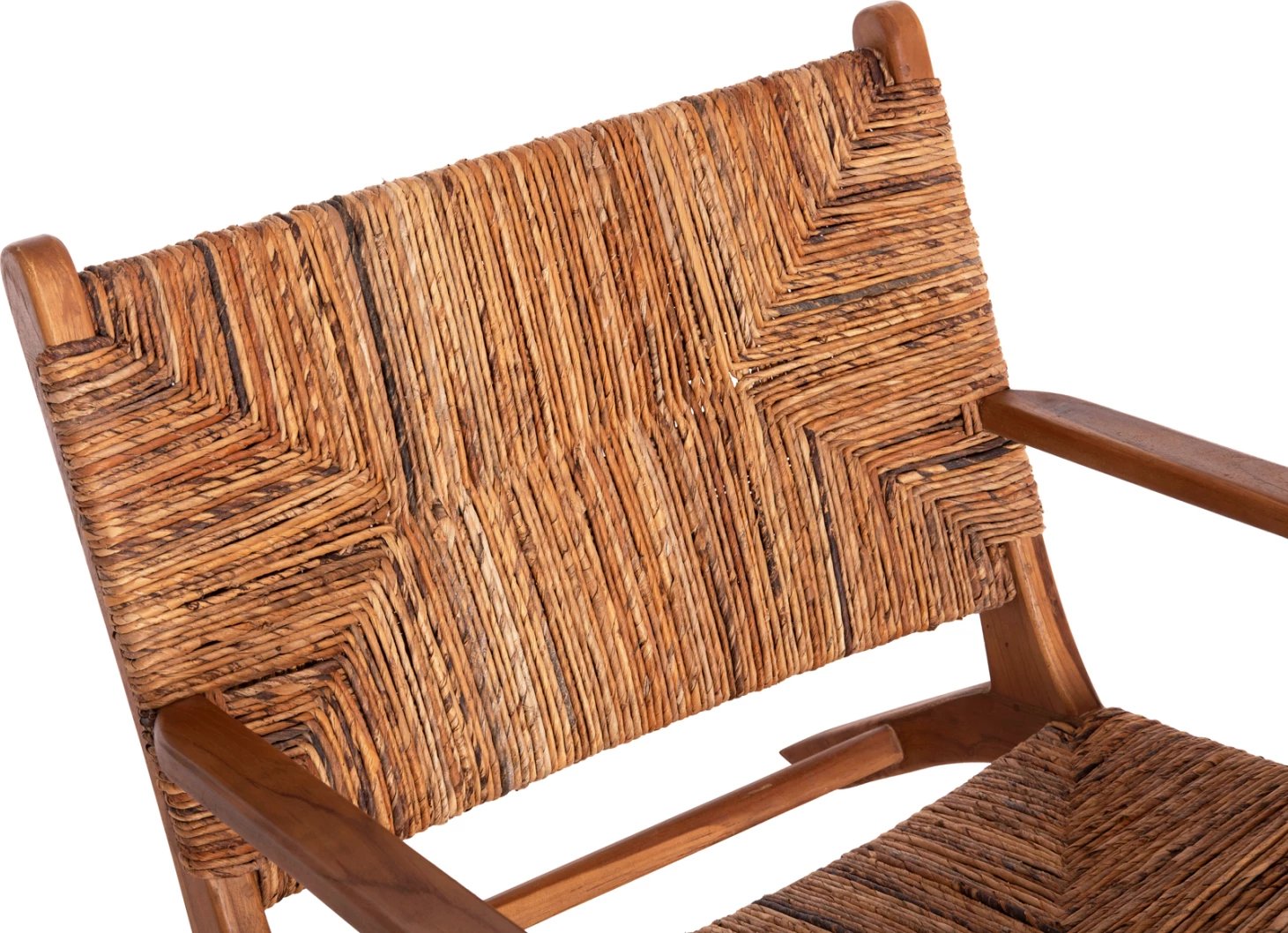 Karrige e ulët TONDO FH9914 dru TEAK & litar banane, ngjyrë natyrale, 69x74x68Hcm