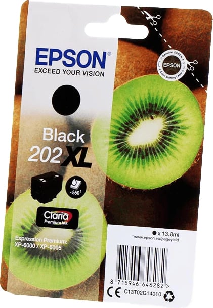 Kartrixh boje, Epson, 202XL C13T02G14010, XL 13.8 ml 550 faqe, e zezë