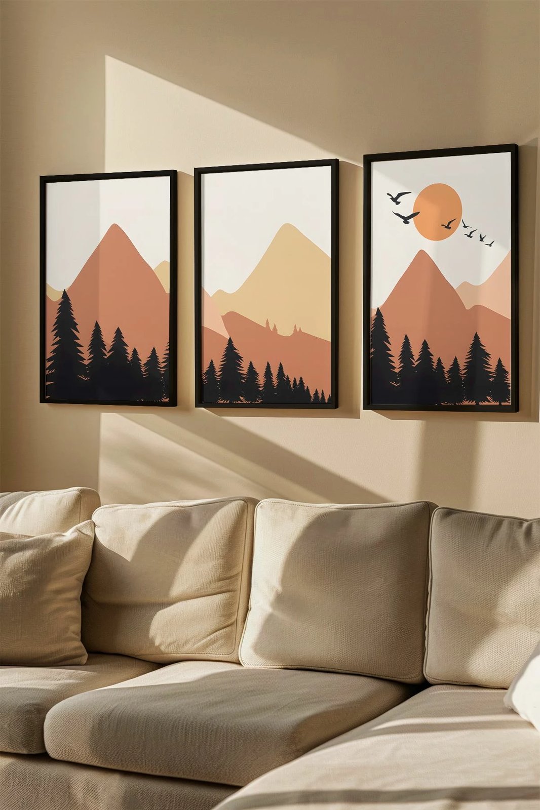 Set pikturash dekorative me kornizë (3 copë), Wallity, Artvmodel28-Sıyah