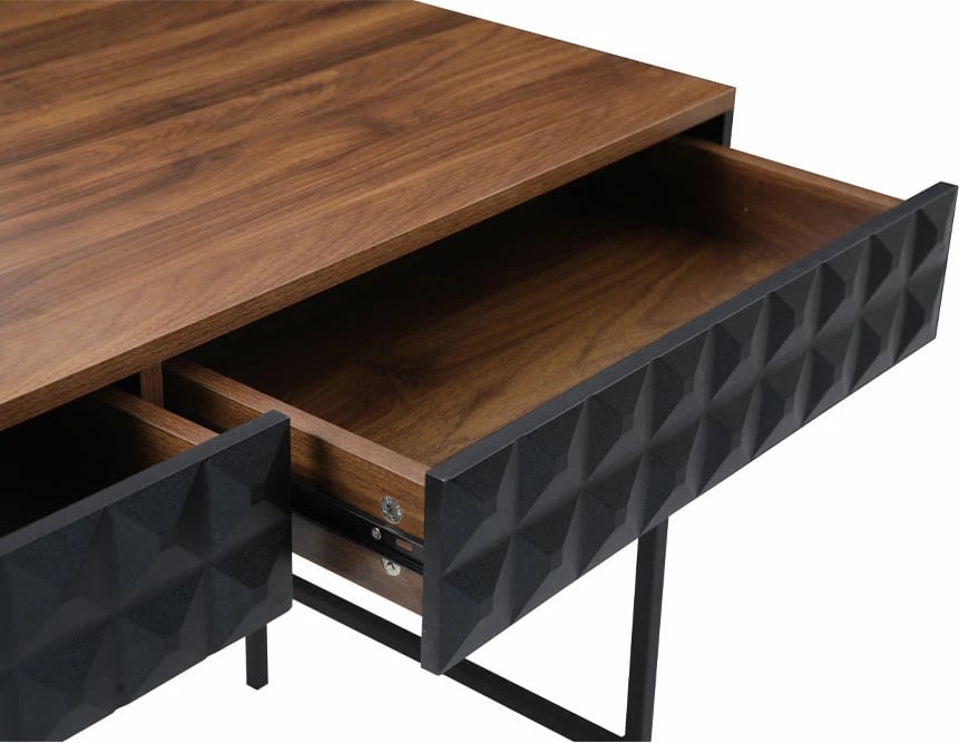 Tavolinë pune ZUMA, ngjyrë arre e zezë, 110.5x54x76cm