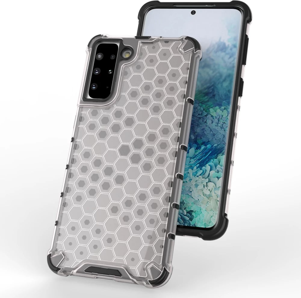 Mbështjellës Hurtel Honeycomb Case për Samsung Galaxy S21+ 5G, i zi