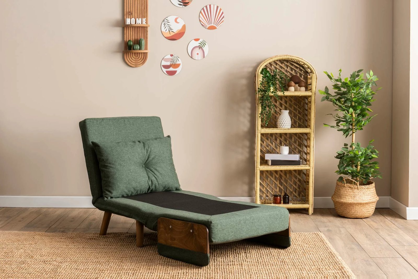 Krevat-karrige një vendës, Atelier del Sofa, Cosmo Single, ngjyrë e gjelbër