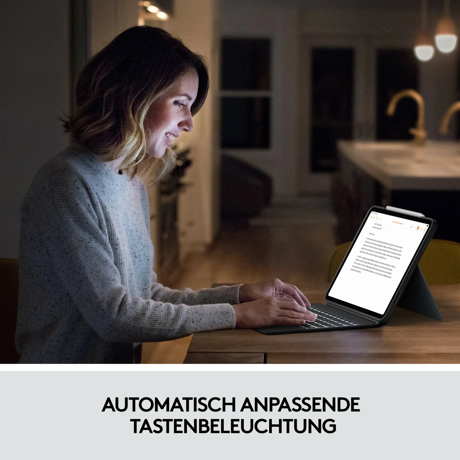 Mbështjellës me tastierë Logitech Combo Touch për iPad Pro 12.9, QWERTZ, Oxford Grey
