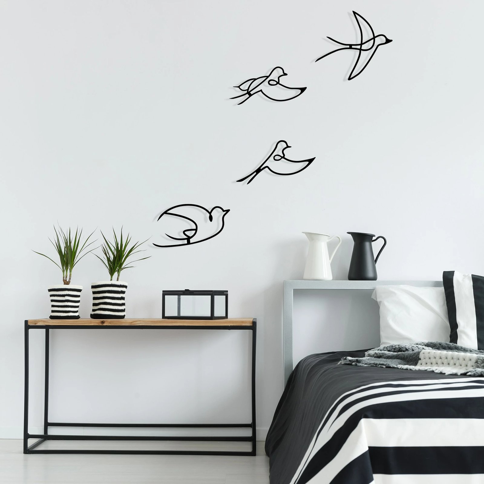 Aksesor dekorativ metalik për mur, Wallity, Hope, 4 copë