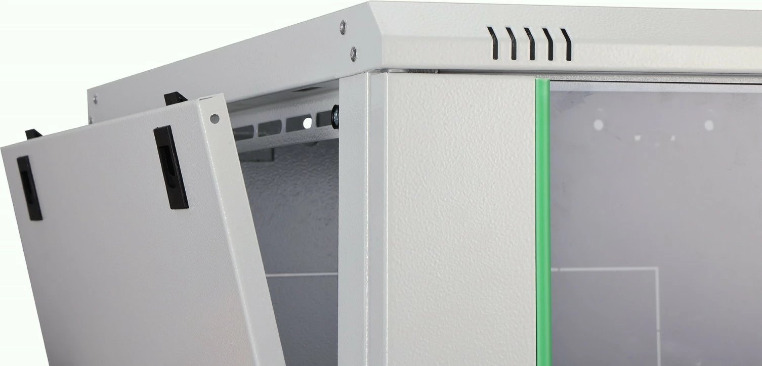 Kabinë rrjeti murale 19", Digitus DN-37102, 7U, 385x600x600 mm, derë xhami, 60 kg, gri, i pamontuar